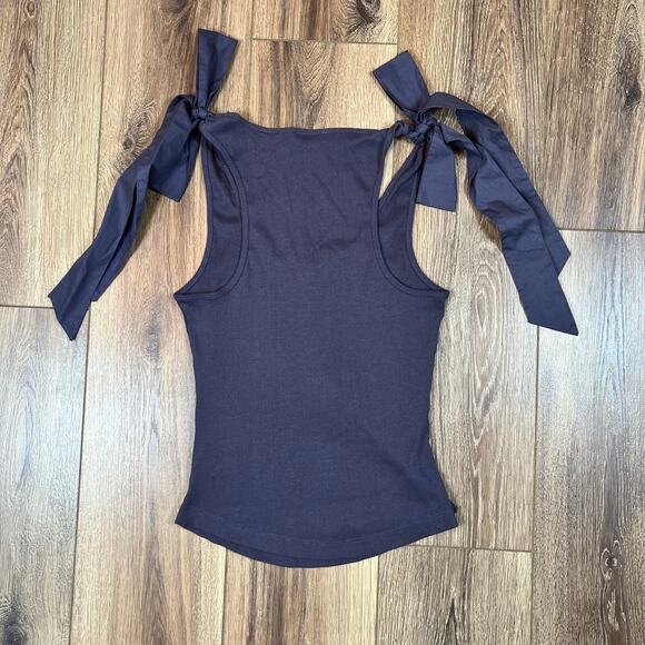 Ulla Johnson Bailey Tank Bow Shoulders Tank Top - Picture 5 of 6